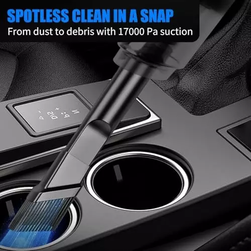 MECRAAF 3-in-1 Mini Vacuum Cleaner / Compressed Air Duster / Air Blower Kit Brushless Motor HEPA Filter 48 V Black, 7 IN 1