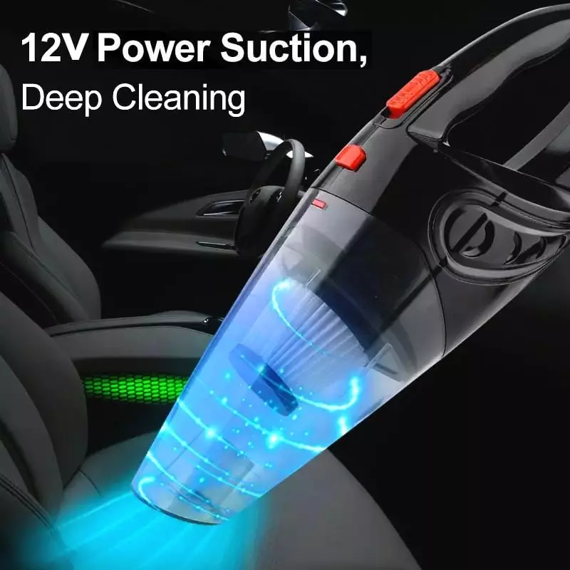 MECRAAF Handheld Car Vacuum Cleaner Kit 12 V 340 ml Capacity 4.2 m Length Black, DC VAC