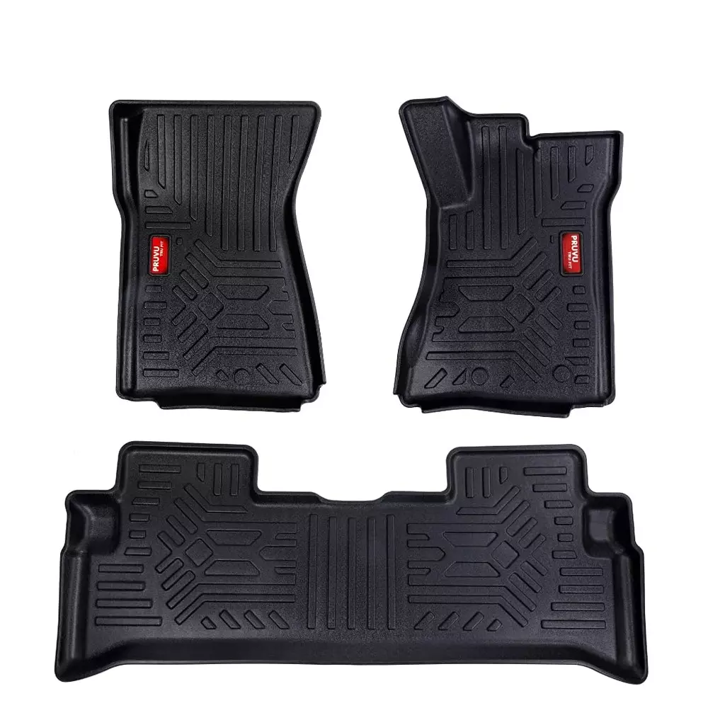 PRUVU 3D Car Floor Mats For Mahindra Thar Roxx (Manual/Automatic) 2024-Till Date, PRU-TFM 019 (Set of 3 Pcs)