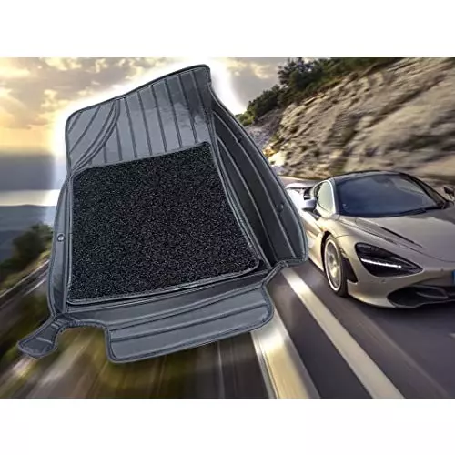 Auto Pearl 9X Car Floor Mats Luxury Leatherite Black Compatible For Hyundai Xcent, 9DMAT_BLK_Xcent