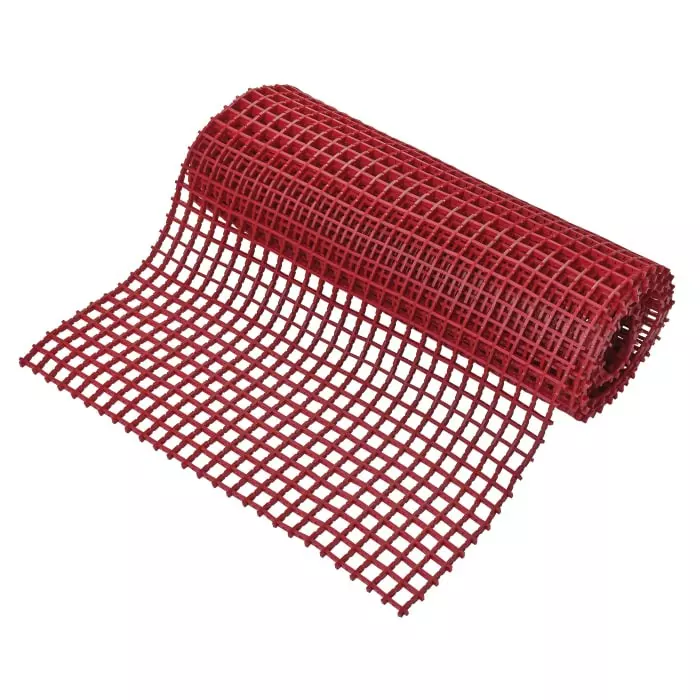 Coba Europe Red Anti-Slip PVC Floor Mat Cross Ribbed Finish 5mx0.6mx12 mm, CO030605