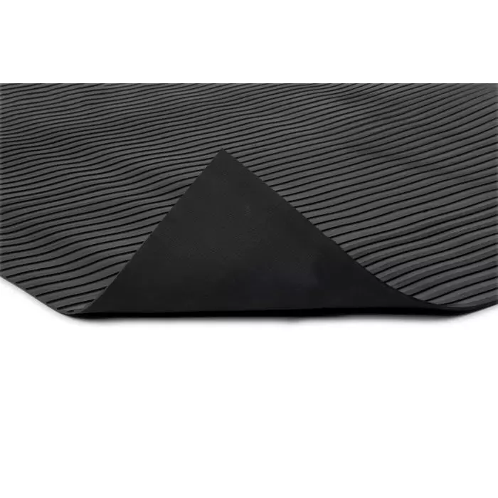 Coba Europe Black Anti-Slip Natural Rubber Floor Mat Wide Fluted Ribs Finish 10mx0.9mx3 mm, RR010010W