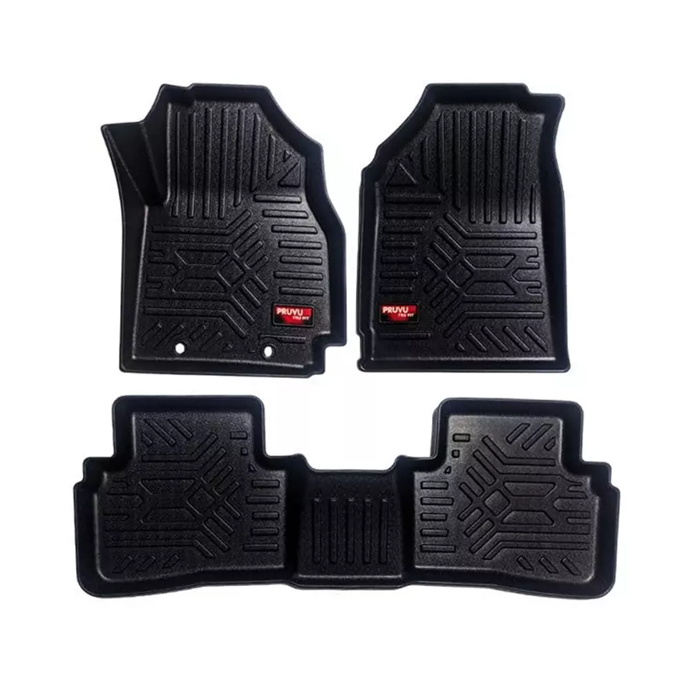 PRUVU 3D Car Floor Mats For Tata Tiago EV (Automatic) 2022 Onwards, PRU-TFM 048 A (Set of 3 Pcs)