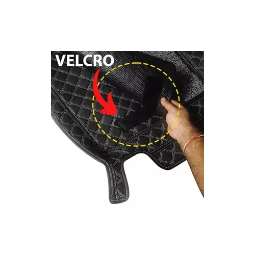 Auto Pearl 7D Car Floor Mats Luxury Leatherite Black Compatible For Toyota Yaris, 7DMAT_BLK_Yaris