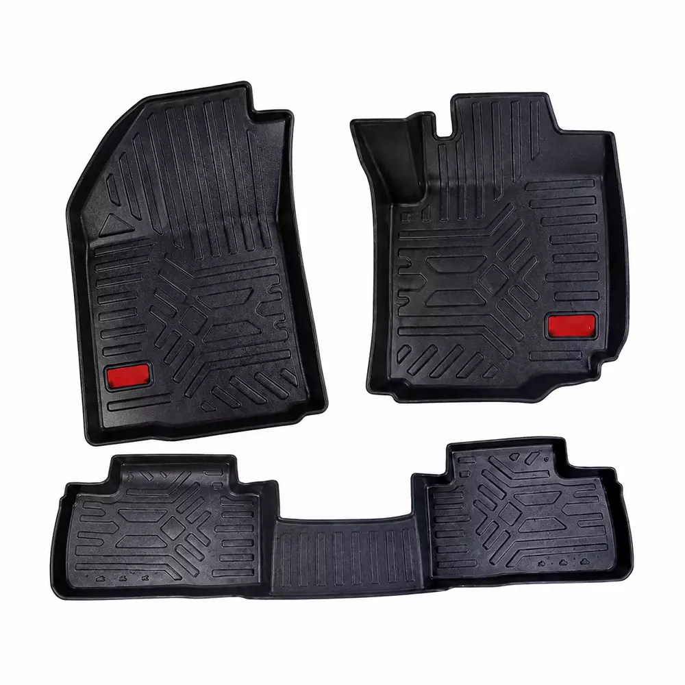 PRUVU 3D Car Floor Mats For Maruti Suzuki Brezza (Manual) 2022 Onwards, PRU-TFM 007 A (Set of 3 Pcs)