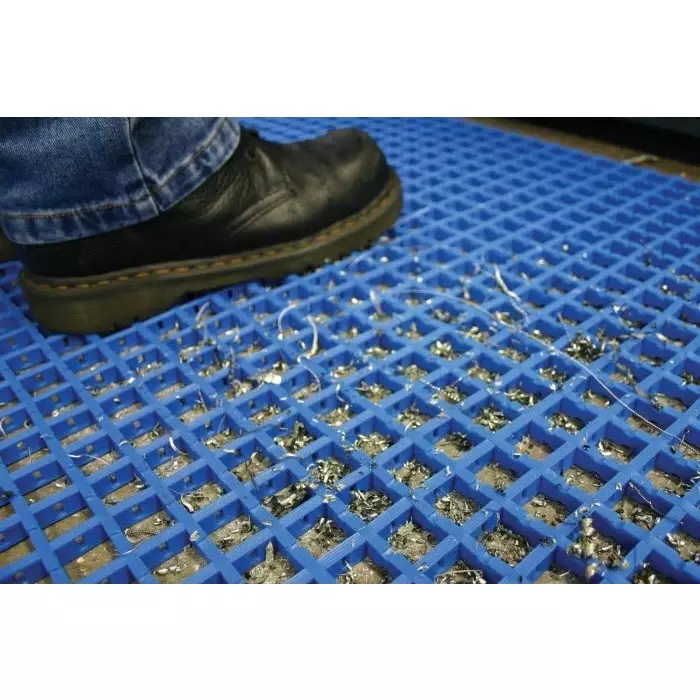 Coba Europe Blue Anti-Slip PVC Floor Mat Cross Ribbed Finish 5mx0.6mx12 mm, CS020605