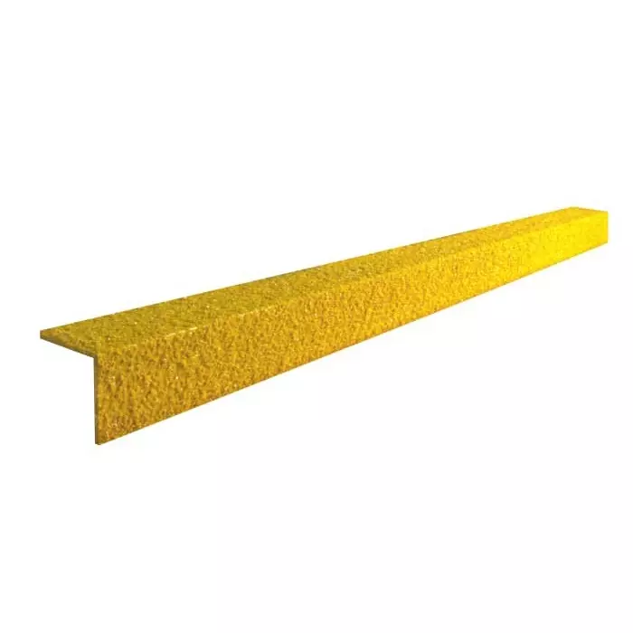 Coba Europe Floor Mat Yellow Stair Nosing Glass Fibre Reinforced Plastic Silicone Carbide Edge Protection Solid Finish 1mx55, GRP070004N
