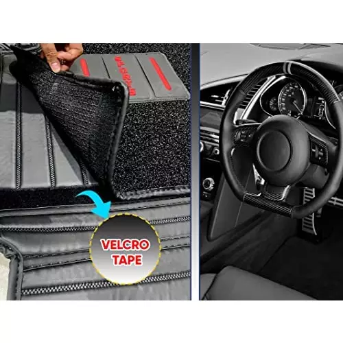 Auto Pearl 9X Car Floor Mats Luxury Leatherite Black Compatible For Maruti Suzuki Xl6 2019, 9DMAT_BLK_XL6_2019
