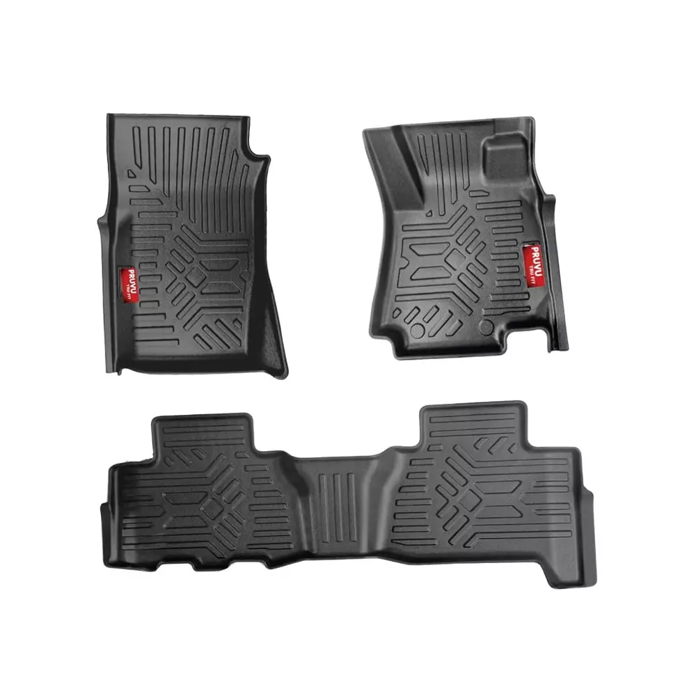 PRUVU 3D Car Floor Mats For Mahindra Scorpio-Classic (Manual/Automatic) 2022 Onwards, PRU-TFM 015 B (Set of 3 Pcs)