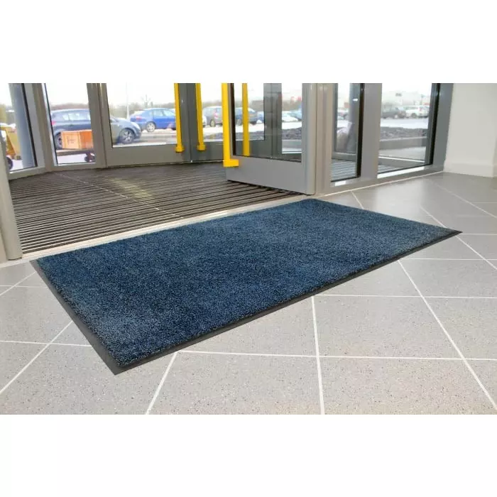 Coba Europe COBAwash Entrance Mat Straight Set Indoor Use Black/Blue 0.6m 0.85m 8 mm, LM010201