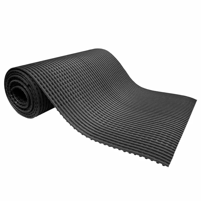 Coba Europe Black Anti-Fatigue Floor Mat PVC Floor Mat Cross Ribbed Finish 10mx0.59mx11.5 mm, DS010610