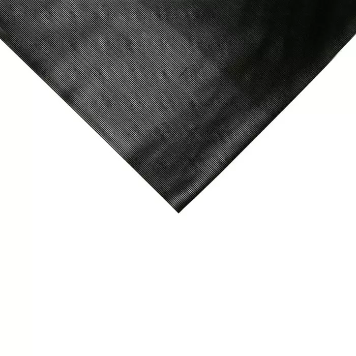 Coba Europe Black Anti-Slip Flooring Natural Rubber Floor Mat Ribbed Finish 2.5mx0.9mx3 mm, RR010925