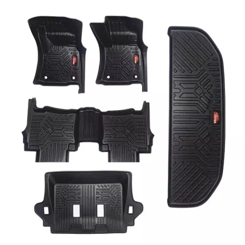 PRUVU 3D Car Floor Mats For Toyota Innova Crysta with Trunk mat (Manual/Automatic) 2023-Till Date, PRU-TFM 026 (Set of 5 Pcs)
