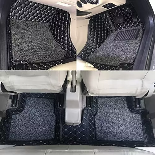 Auto Pearl 7D Car Floor Mats Luxury Leatherite Black Compatible For Mahindra Xuv 500, 7DMAT_BLK_Xuv500