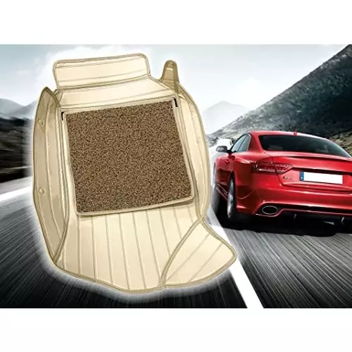 Auto Pearl 9X Car Floor Mats Luxury Leatherite Beige Compatible For Volkswagen Polo 2010, 9XMAT_BEIGE_Polo_2010