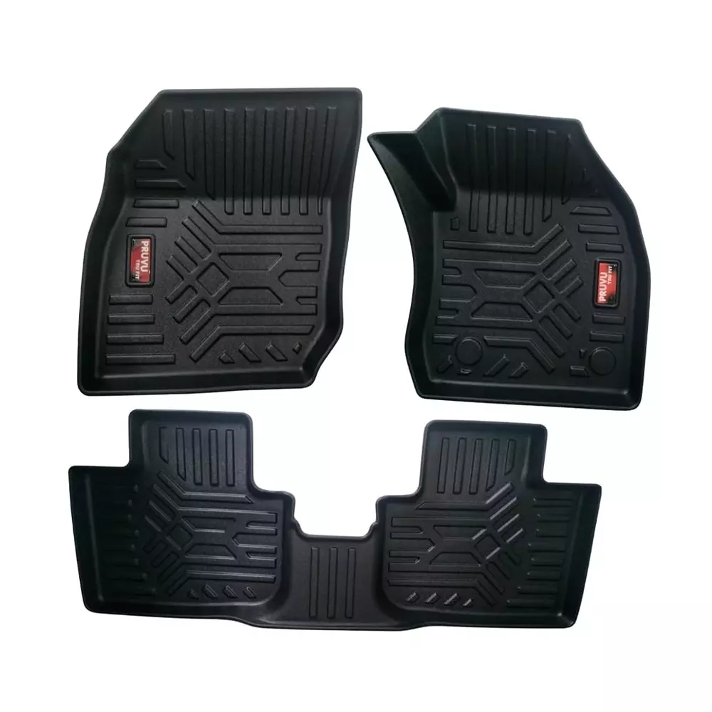PRUVU 3D Car Floor Mats For Volkswagen Taigun (Manual) 2021-Till Date, PRU-TFM 047 (Set of 3 Pcs)