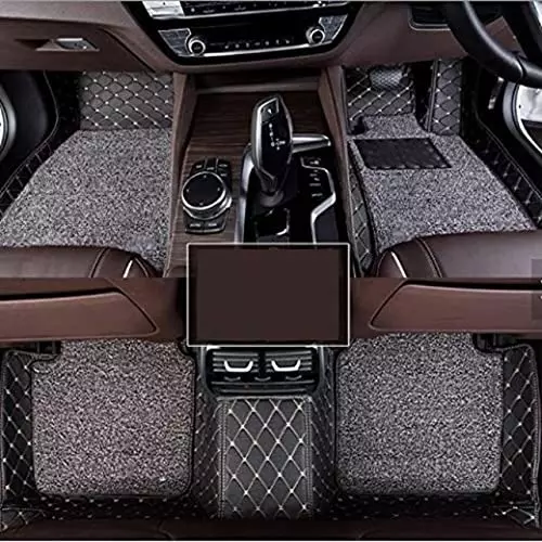 Auto Pearl 7D Car Floor Mats Luxury Leatherite Black Compatible For Honda Amaze 2020, 7DMAT_BLK_Amze20
