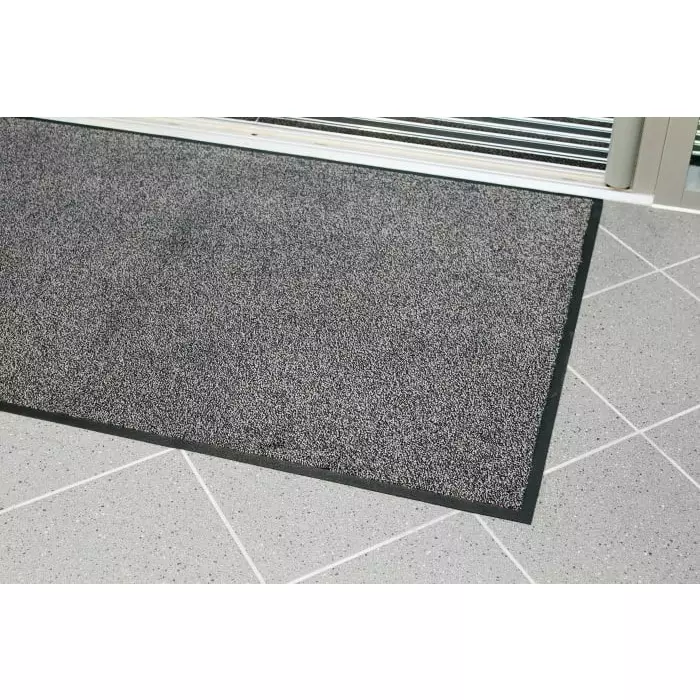Coba Europe COBAwash Entrance Mat Straight Set Indoor Use Black/Steel 0.85m 1.2m 8 mm, LM010604