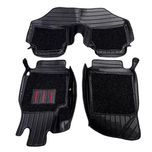 Auto Pearl 9X Car Floor Mats Luxury Leatherite Black Compatible For Volkswagen Polo Exquisite 2013 Onwards, 9DMAT_BLK_Polo_Exquisite_2013_onwards