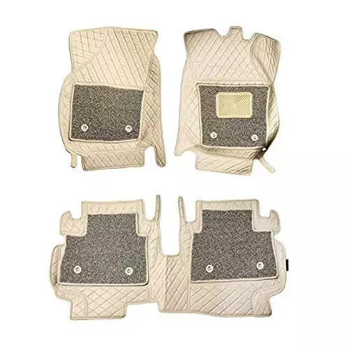 Auto Pearl 7D Car Floor Mats Luxury Leatherite Beige Compatible For Honda City 2017, 7DMats_BEIGE_City2017