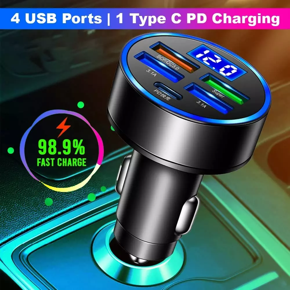 Amici Auto 5 USB Ports Car Charger 65 W USB Connector Type