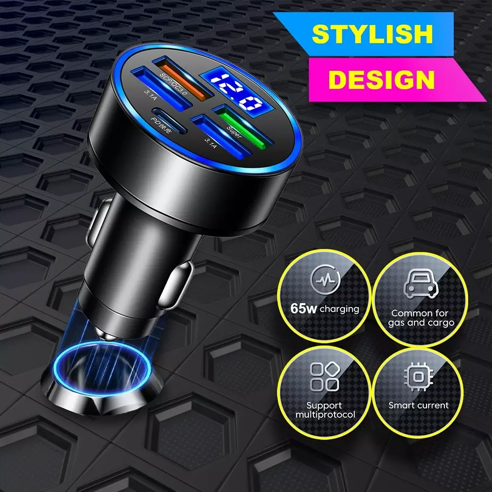Amici Auto 5 USB Ports Car Charger 65 W USB Connector Type