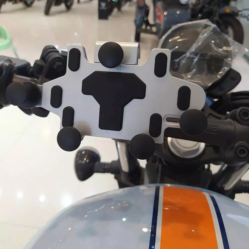 Amici Auto Motorcycle Phone Mount Holder Aluminum Frame Compatible with 129 mm (5.1 inch) to 183 mm (7.2 Inch) Phone