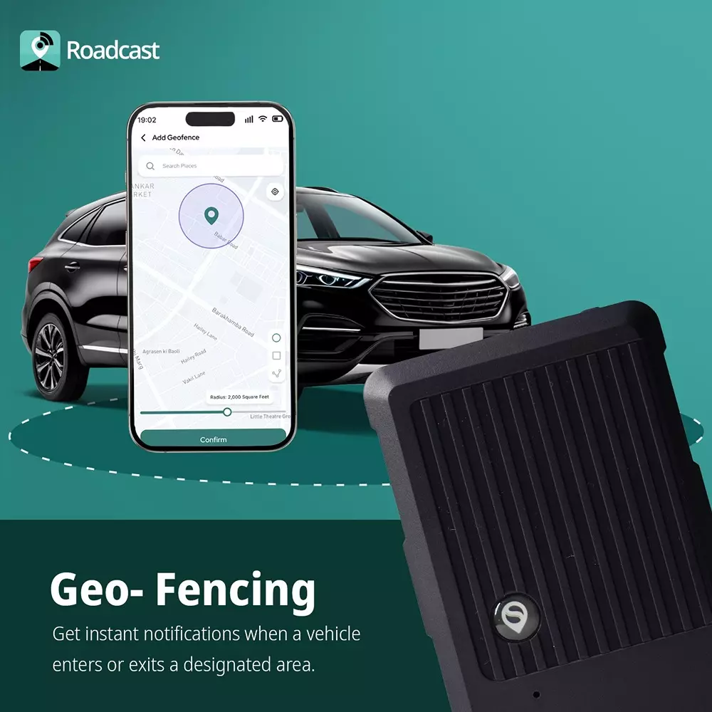 Roadcast Wireless GPS Tracker 4G 10000 mAh Battery Geo Fence Alerts & Voice Monitoring with 1 Year SIM & App Subscription, W-18
