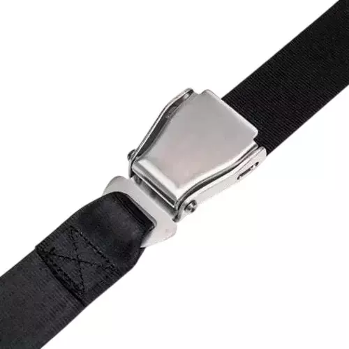 OSCAR 2 Point Seat Belt with Metal Clip Nylon And Metal Black & Silver 2 Inch (5.08 cm) Width for Vehicle Safety Restraint