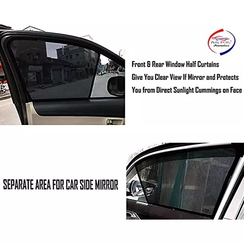 Auto Pearl Window Plug-in Half Sun Shades Z Black Compatible For Hyundai Getz Prime, HalfCrtn_GetzPrime (Set of 4)