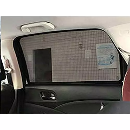 Auto Pearl Window Plug-in Half Sun Shades Z Black Compatible For Maruti Suzuki Alto K10 2010-2014, HalfCurtain_AltoK10 (Set of 4)