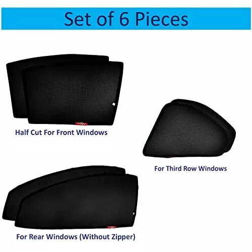 Auto Pearl Car Sun Shade Half Cut Magnetic Curtains Compatible For Mahindra Xuv 500 Halfcurtain_XUV500_gen (Set of 4)