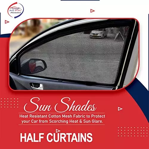 Auto Pearl Window Plug-in Half Sun Shades Z Black Compatible For Maruti Suzuki Alto K10, HalfCurtain_Alto K10 (Set of 4)