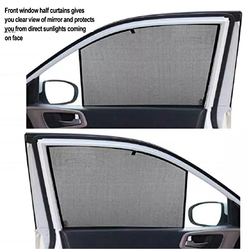 Auto Pearl Window Plug-in Half Sun Shades Z Black Compatible For Mahindra Xuv 700 2021, HalfCrtn_XUV700_2021 (Set of 6)