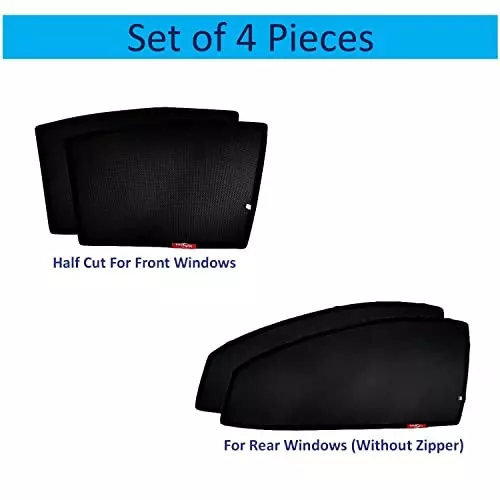Auto Pearl Car Sun Shade Half Cut Magnetic Curtains Compatible For Hyundai Creta (Pack of 4)