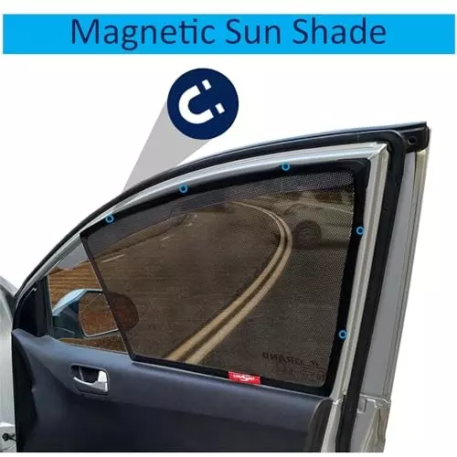 Auto Pearl Car Sun Shade Half Cut Magnetic Curtains Compatible For Hyundai Creta (Pack of 4)