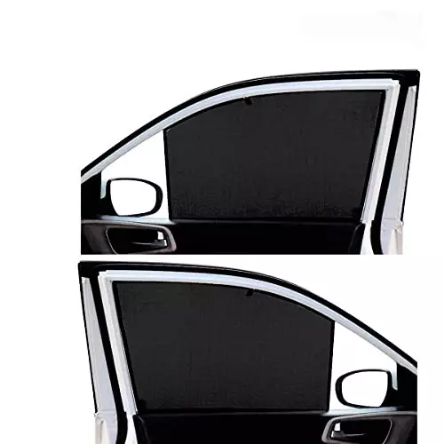 Auto Pearl Dicky Cotton Plug-in Half Sun Shades Z Black Compatible For Kia Sonet, HalfCurtainDicky_Sonet (Set of 4)