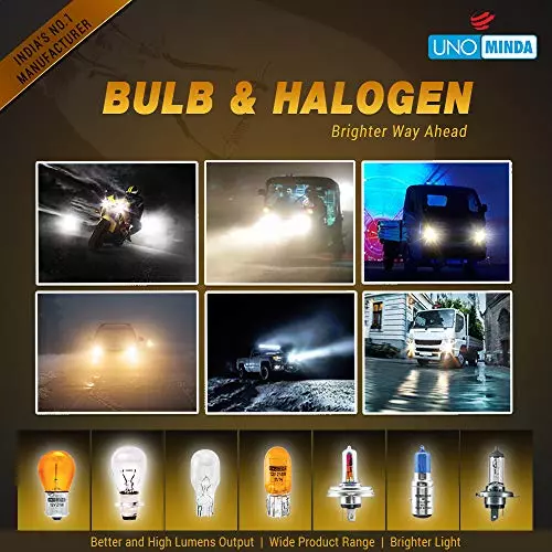 Uno Minda P43 12V 100/90W XNB Head Light Halogen Bulb Blue Color White Light Quartz Glass (H4-5024)