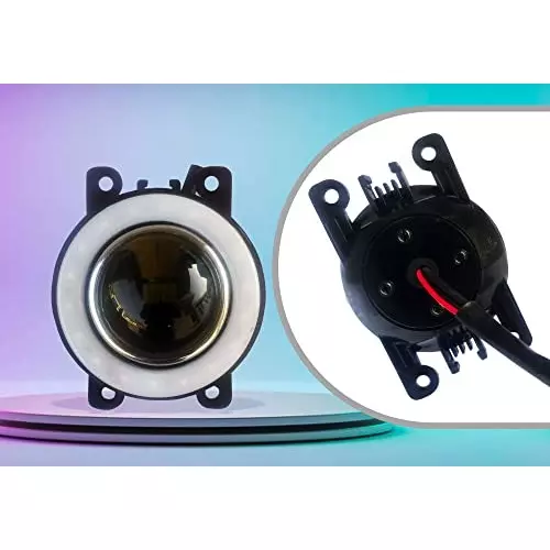Auto Pearl LED Lens Fog Light with Halo Ring Angel Eye Front Compatible For Maruti Suzuki Ertiga Type-1, Asin_AngelEye_DRL_ErtigaType-1