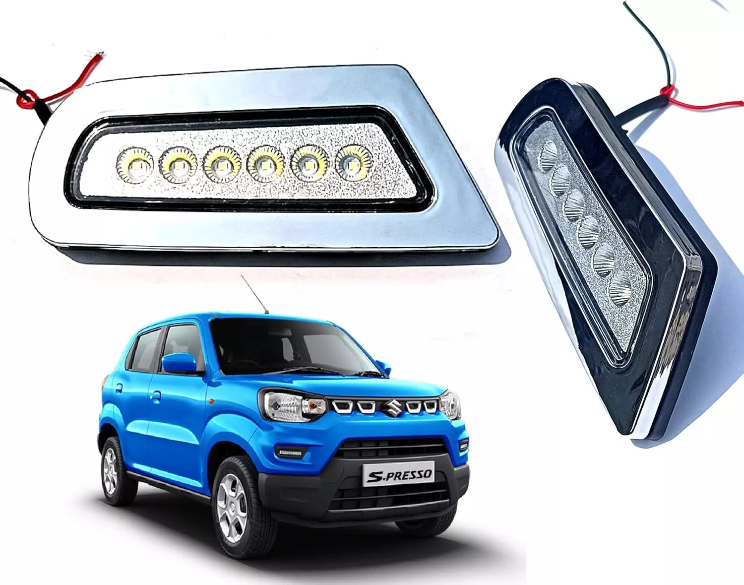 Auto Pearl Car Fog Lamp Light with Wiring Kit and Switch Compatible For Maruti Suzuki S Presso
