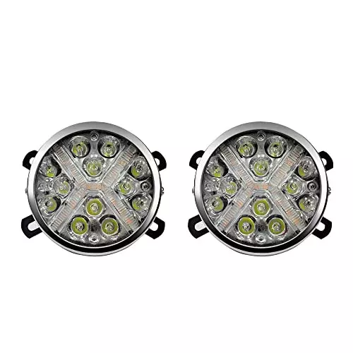 Auto Pearl 12 LED DRL Metal Fog Light Compatible For Tata Zest, Drl12LedSwiftX_Zest (Set of 2)