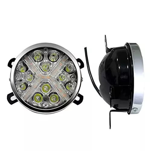 Auto Pearl 12 LED DRL Metal Fog Light Compatible For Tata Zest, Drl12LedSwiftX_Zest (Set of 2)