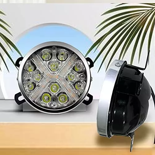 Auto Pearl 12 LED DRL Metal Fog Light Compatible For Tata Zest, Drl12LedSwiftX_Zest (Set of 2)