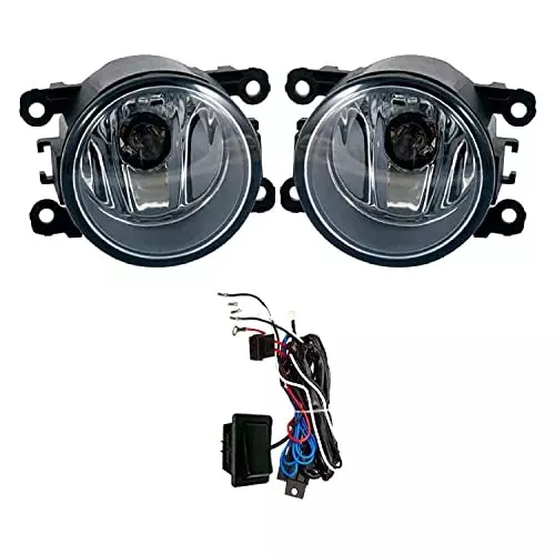 Auto Pearl Fog Lamp Lights with Wiring Kit & Switch Compatible For MostofTheCars