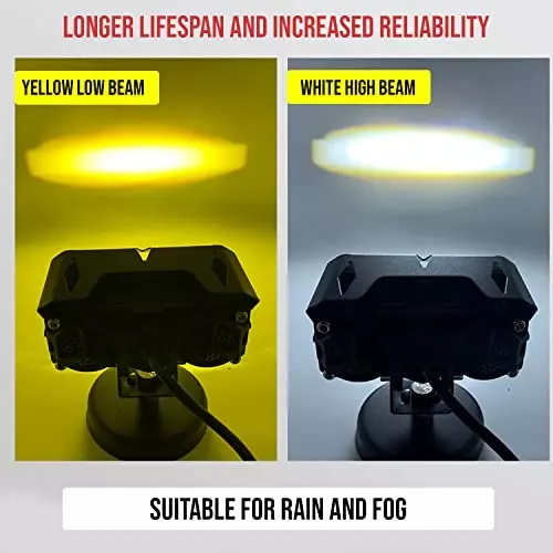 Oswin Gold ‎OG-S21 ‎72 W Front LED Fog Light for Car, Bike, Motorcycle, White & Yellow