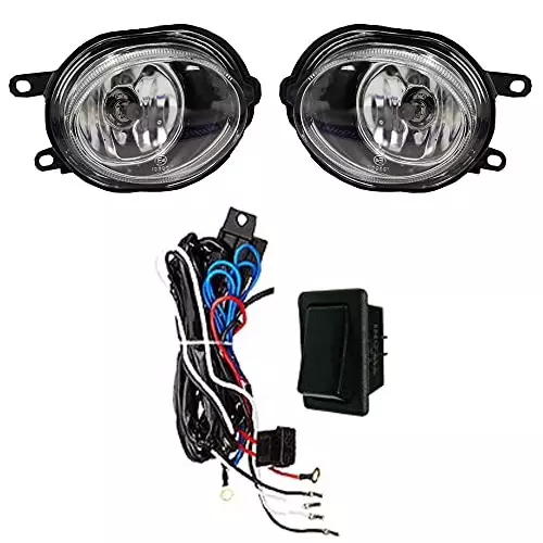 Auto Pearl Fog Lamp Lights With Wiring kit & Switch Compatible For Mahindra Verito Vabe (Without Plastic Sash Cover)