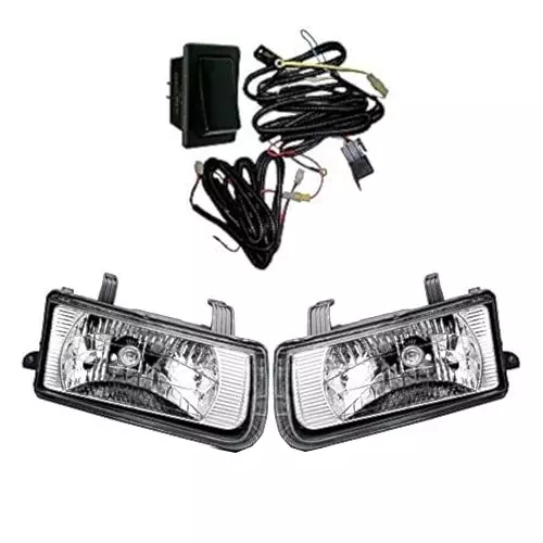 Auto Pearl Fog Light with Wiring Kit and Switch Compatible For Chevrolet Tavera Old (Without Plastic Sash Cover)