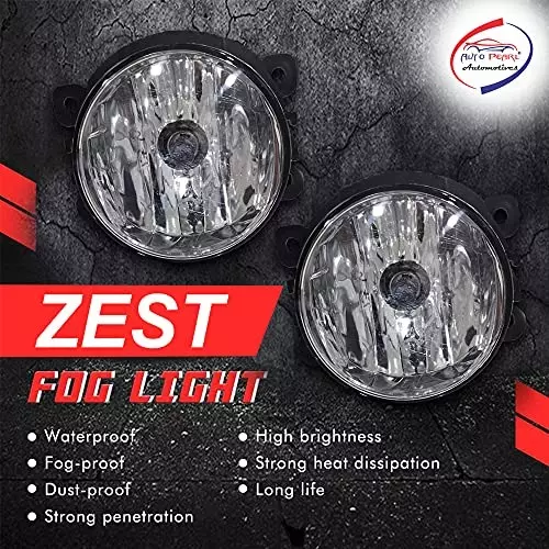 Auto Pearl Fog Lamp Lights with Wiring Kit & Switch Compatible For Tata Zest