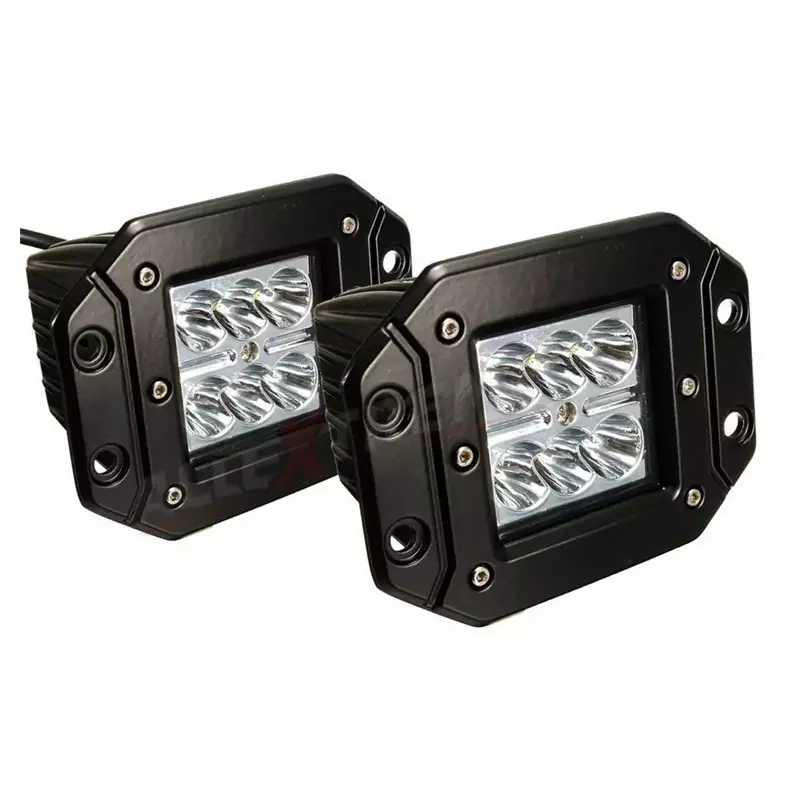 AllExtreme EX6CFL2 Dually Flush Mount 4D Optic Projector Lens CREE LED Fog Light 18W White Set of 2