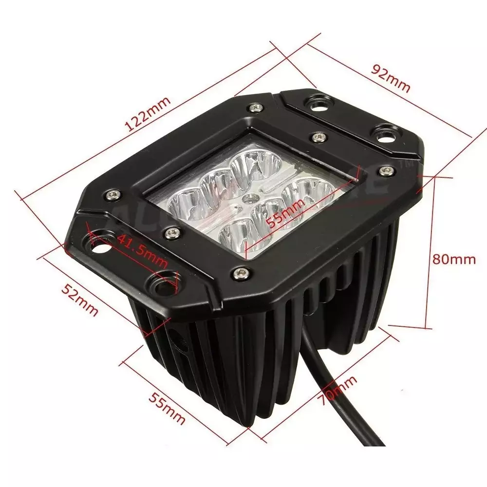 AllExtreme EX6CFL2 Dually Flush Mount 4D Optic Projector Lens CREE LED Fog Light 18W White Set of 2